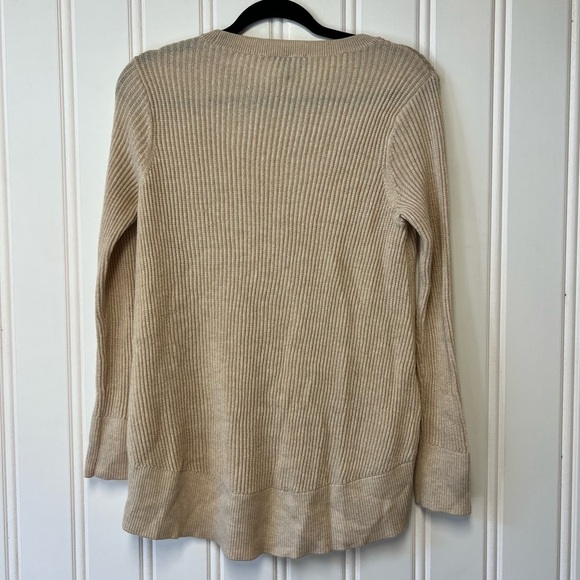 Eileen Fisher Women's Tan Crew Neck Sweater Merino Italian Wool M - Picture 3 of 5